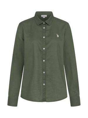U.S. Polo Assn. dames linnen blouse van linnen-katoenmix