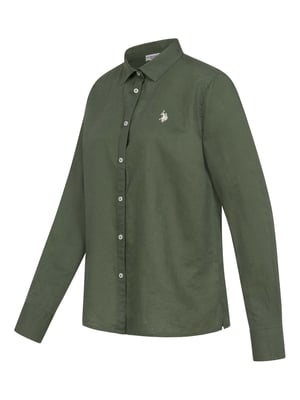 U.S. Polo Assn. dames linnen blouse van linnen-katoenmix