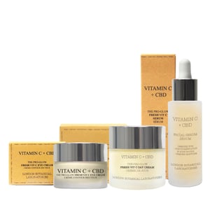 Vitamin C + CBD Serum 30ml + Vitamin C + CBD Eye Cream 15ml + Vitamin C + CBD | The Pro-Glow Fresh Vit C Day Cream 50ml
