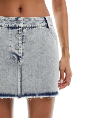 Missyempire denim mini skirt co-ord in bleach wash