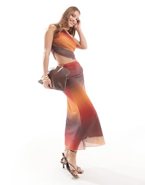 Sixth June co-ord ombre mesh maxikjol i multi