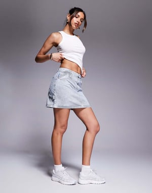Hugo Blue denim skirt in blue