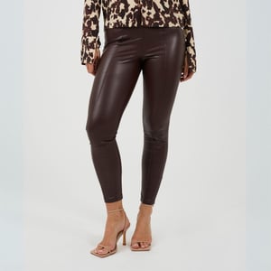 Women's Brave Soul Faux leather Trousers in Dark Chocolate