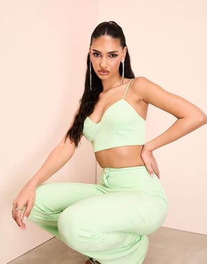ASOS LUXE co-ord skräddarsydd bralette i grön