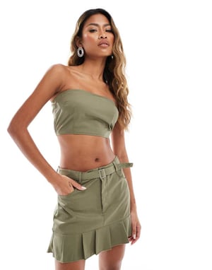 Missyempire bandeau-top i khaki