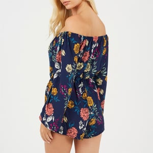 Women's Brave Soul Playsuit in Navy Floral