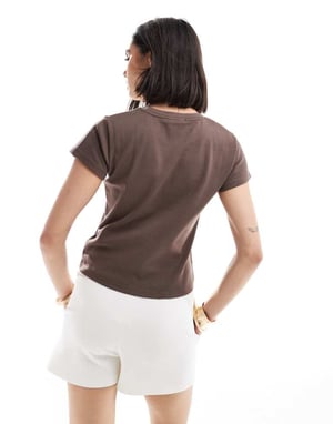 Cotton On fitted 90s baby tee brown