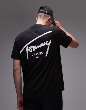 Tommy Jeans Signature logo crew neck t-shirt in black