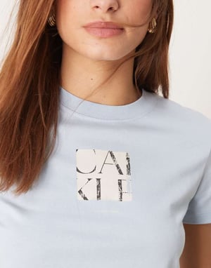 Calvin Klein Jeans box graphic t-shirt in pale blue