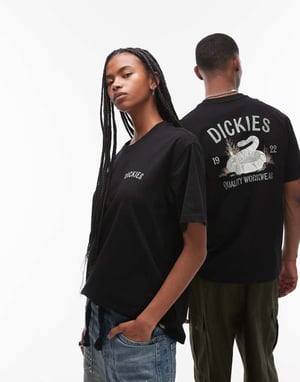 Dickies snake graphic back print t-shirt in black
