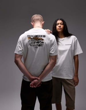 Dickies landscape graphic back print t-shirt in white