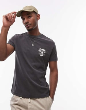 Tommy Jeans varsity chest logo t-shirt in black