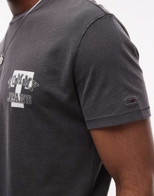 Tommy Jeans varsity chest logo t-shirt in black