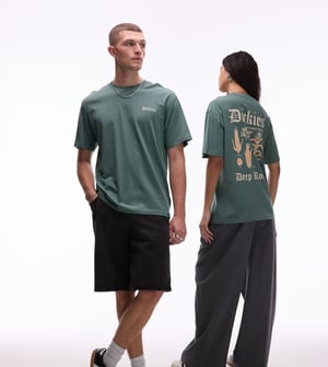 Dickies deep rooted graphic back print t-shirt in dark green- exclusive to ASOS