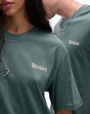Dickies deep rooted graphic back print t-shirt in dark green- exclusive to ASOS