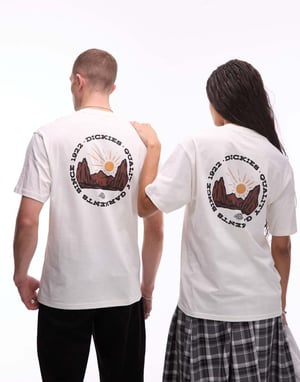 Dickies outdoor graphic back print t-shirt in off white