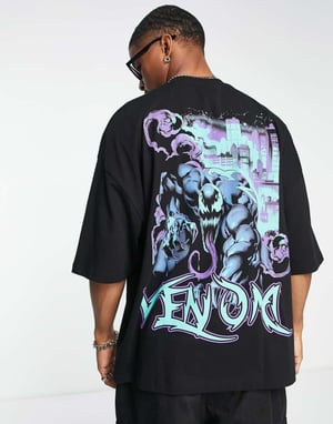 ASOS DESIGN oversized t-shirt with Venom print in black