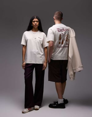 Dickies deep rooted graphic back print t-shirt in off white- exclusive to ASOS