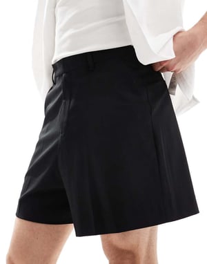 ASOS DESIGN smart avslappnade shorts i svart
