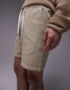 Topman texturerade shorts i sten