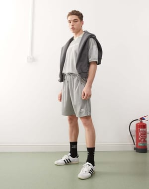 Umbro football shorts in silver