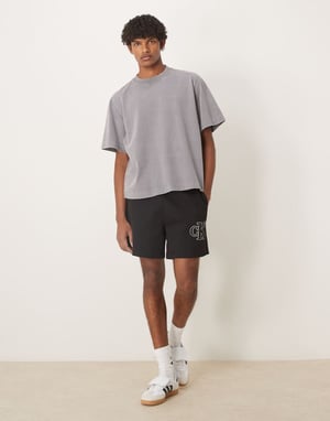 Calvin Klein Jeans applique logo knitted shorts in black
