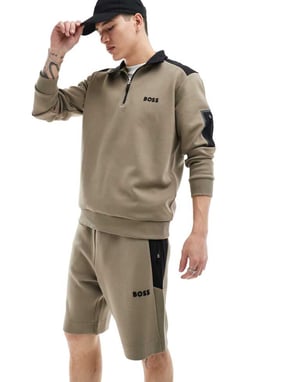 BOSS Green Headlo logoshorts i beige