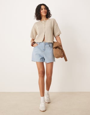 Nobody's Child Clapham a-line denim shorts in light wash