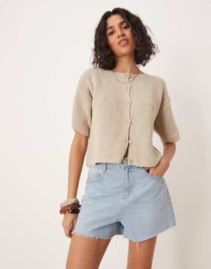 Nobody's Child Clapham a-line denim shorts in light wash
