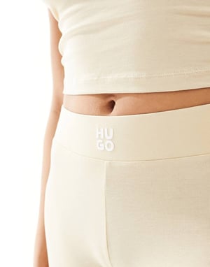 Hugo Bodywear logo suki legging short in beige