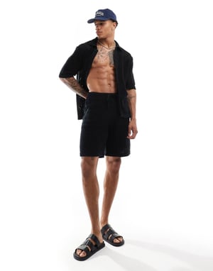 Sixth June koord virkade shorts i svart