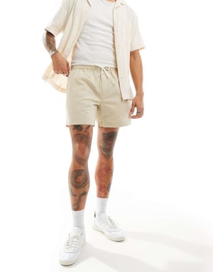 Weekday Zed regular fit shorts i beige