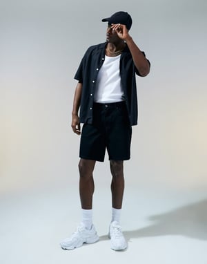ASOS DESIGN slim regular längd denimshorts i svart