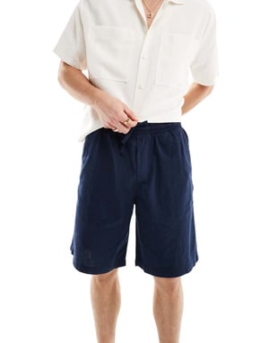 Jack & Jones lös passform linne short i marinblå