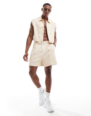 ASOS DESIGN smart koordinerad vid kort i gul rutigt