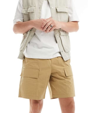 ASOS DESIGN cargonylonshorts i beige