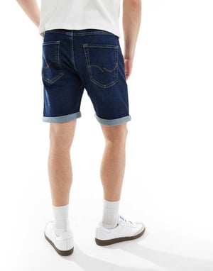 Jack & Jones avslappnade denimshorts i mörkblått
