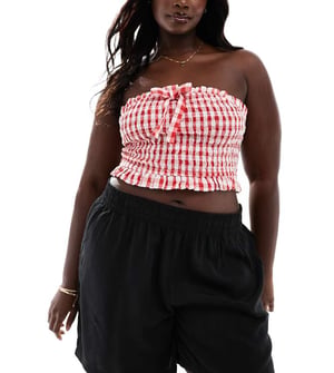 Noisy May Curve hög midja pull on shorts i svart