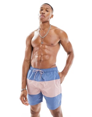 Farah colbert panelbadshorts i blått
