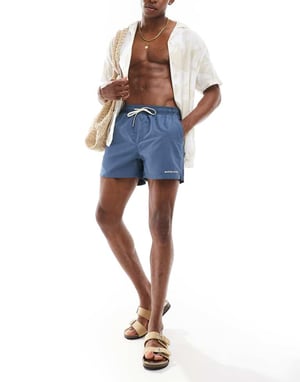 Utvalda badshorts i blått