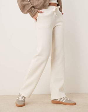 Gina Tricot loose fit straight leg joggers in cream