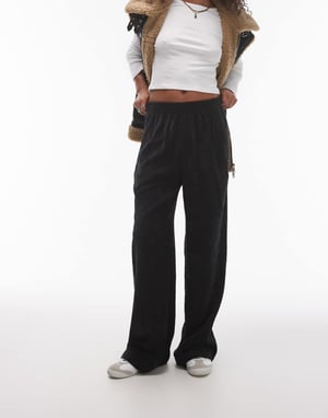 Topshop cord jogger in black