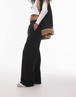 Topshop cord jogger in black