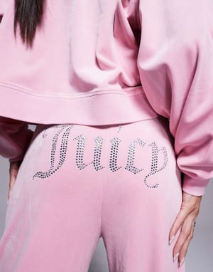 Juicy Couture velour wide leg joggers in dusty pink exclusive to asos - PINK