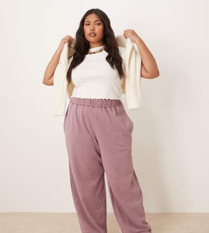 ASOS DESIGN Curve barrel leg jogger in washed purple