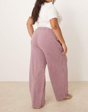 ASOS DESIGN Curve barrel leg jogger in washed purple