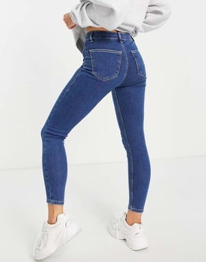 Topshop Petite high rise mid blue Joni jeans
