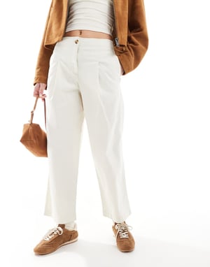 ASOS DESIGN clean waist chino in buttermilk