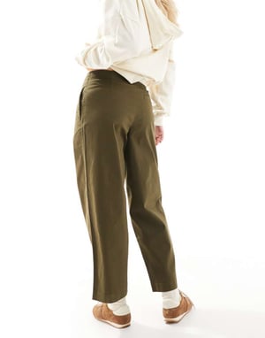ASOS DESIGN clean waist barrel chino in khaki