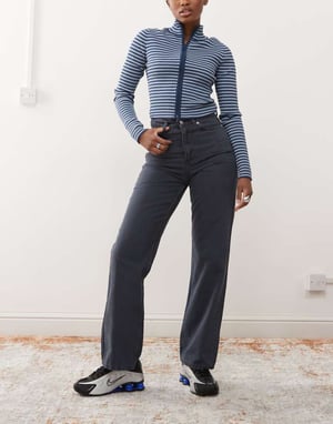 Dr Denim Echo straight leg jeans in washed navy